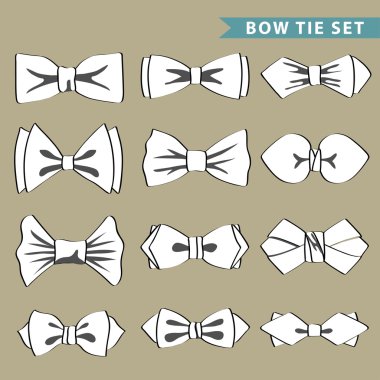 Fashion set with bow tie clipart
