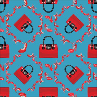 sorunsuz pattern.high topuk ayakkabı ve çanta moda