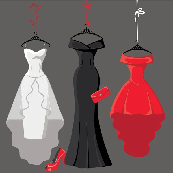 Set of  three party dresses — Stock Photo, Image