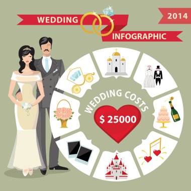Düğün Infographic iş kavramı
