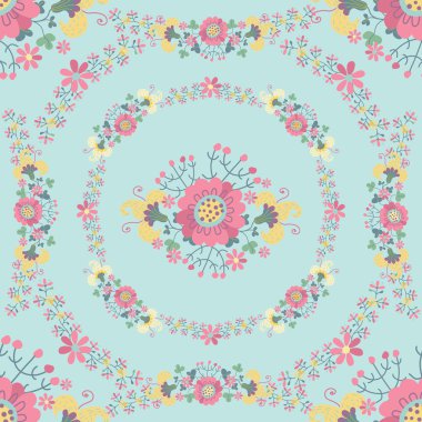 Sevimli çiçek seamless modeli