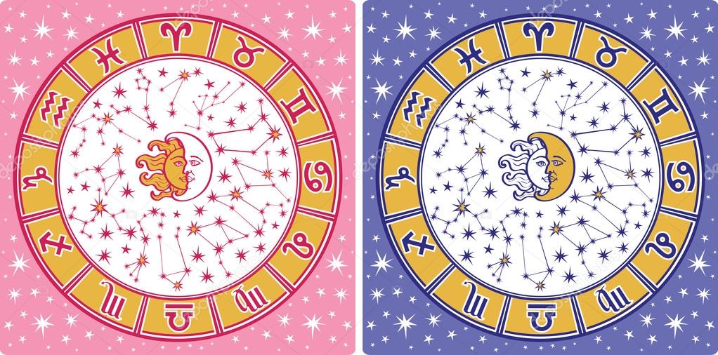 Zodiac sign and constellations.Horoscope for man and woman