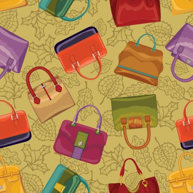 Woman handbags seamless pattern clipart