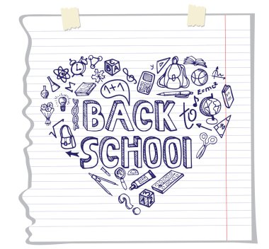 okula geri yarım yamalak defter karalamalar malzemeleri