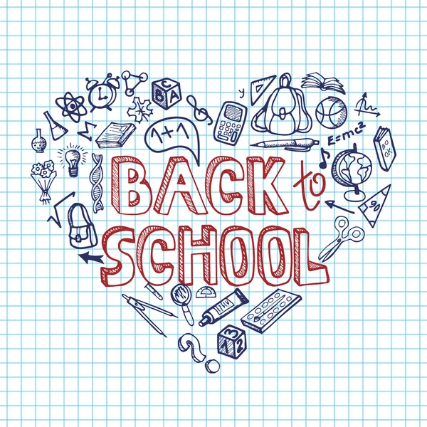Back to School Supplies Sketchy Notebook — Stock Photo, Image