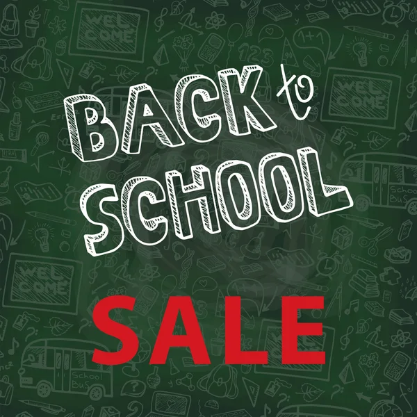 Back to School Supplies Sketchy chalkboard Doodles — Stock Photo, Image