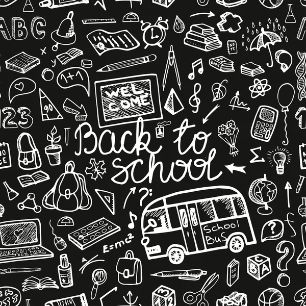 Back to School Supplies Sketchy chalkboard — Stock Photo, Image