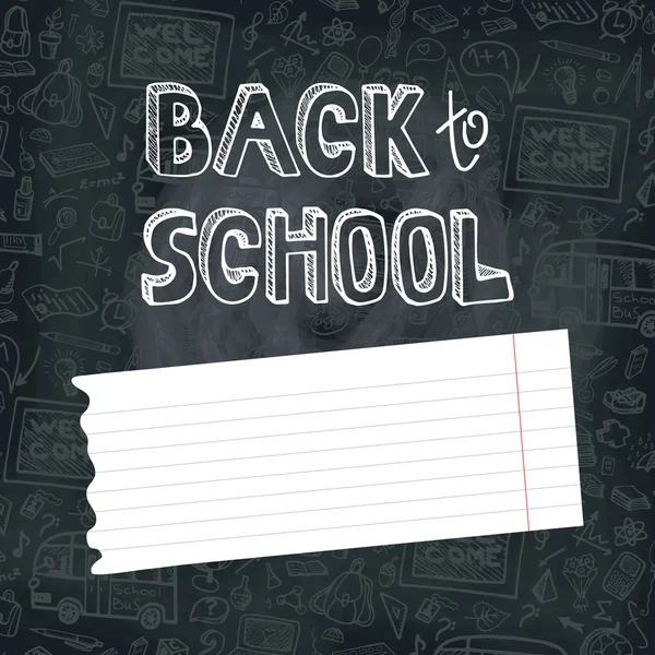 Back to School Supplies Sketchy Doodles em quadro-negro — Fotografia de Stock