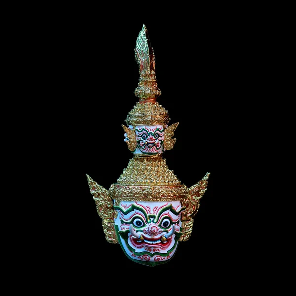 The giant mask worn by actors in marked performance. It is a Thai design mask.Clipping path — Stock Photo, Image