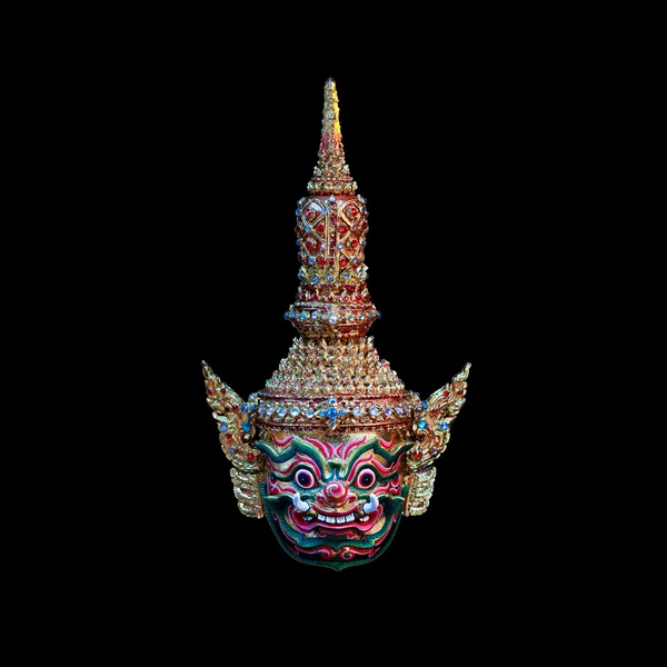 The giant mask worn by actors in marked performance. It is a Thai design mask.Clipping path — Stock Photo, Image