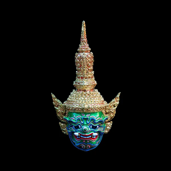 The giant mask worn by actors in marked performance. It is a Thai design mask.Clipping path — Stock Photo, Image