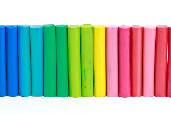 Een set van kleuren van het modelleren van klei. modellering en ontwerp voor kinderen. Rechtenvrije Stockafbeeldingen