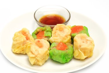 buğulanmış karides köfte dim sum