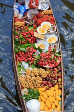Traditional floating market , Thailand. clipart