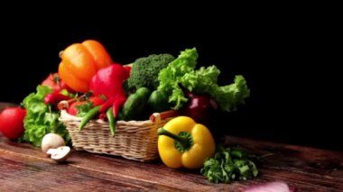 siyah, sebze natürmort taze sebze,