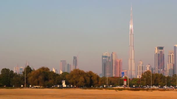 Dubai.UAE.Burj Khalifa,The Dubai Mall  in February 2014.The Palace Downtown.Al Safa. — Stock Video