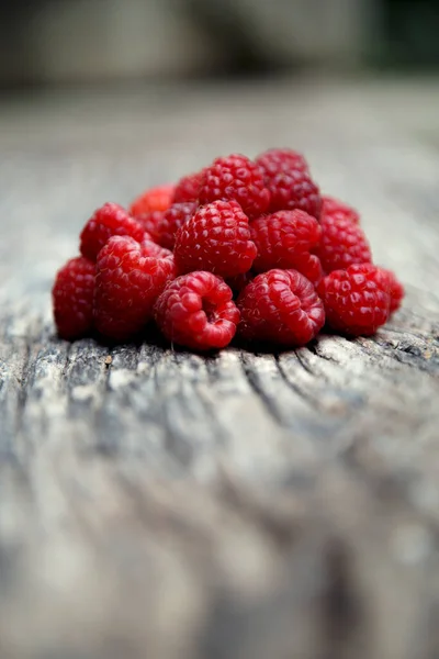 Fresh Organic Red Raspberries Composition Non Gmo Red Raspberries Table — Fotografia de Stock