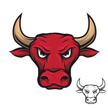 Angry bull isolated clipart