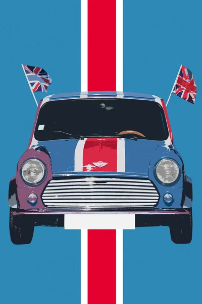 Voiture drapeau anglais — Photo