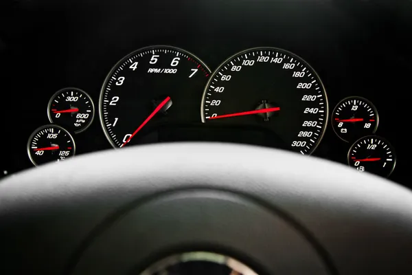 Speedometer race car — Stock Photo, Image