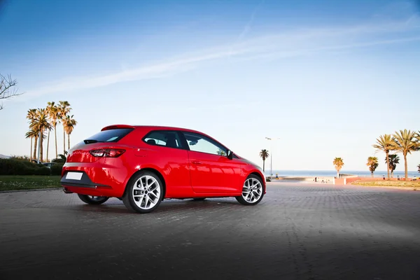 Car on a road in european city — Stock Photo, Image