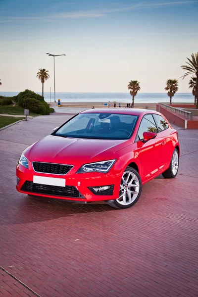 Car on a road in european city — Stock Photo, Image