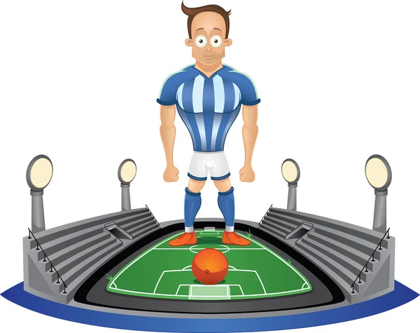 Joueur de football debout au stade — Image vectorielle