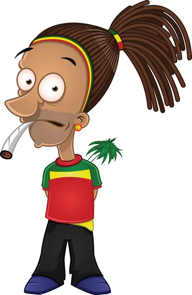 Rastafari fumar conjunta — Vector de stock