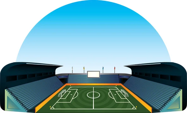 Vector campo de fútbol fútbol estadio ilustración — Vector de stock