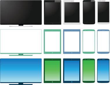 printvector kümesi lcd tv İzleyicisi, tablet ve akıllı telefon