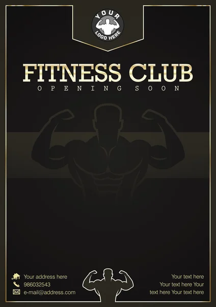 Ginásio, Design de cartaz de evento de vetor de clube de fitness —  Vetores de Stock