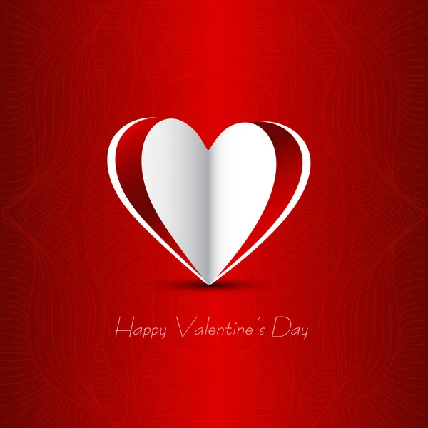 Valentinstag-Karte aus rotem Papier — Stockvektor