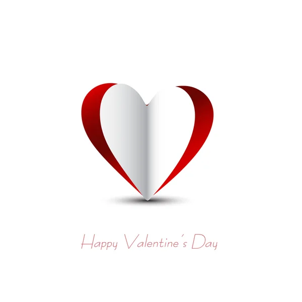 Tarjeta de San Valentín de papel rojo — Vector de stock