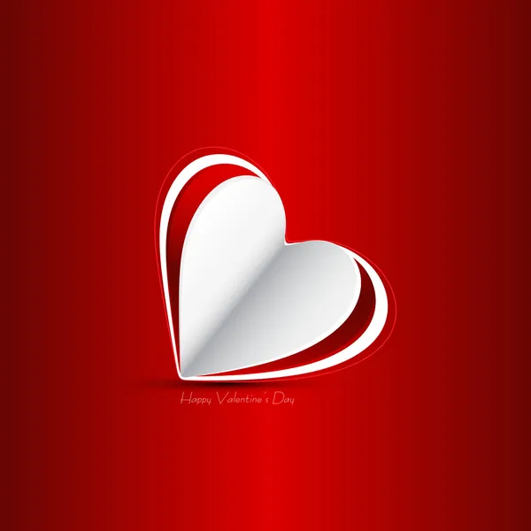 Rött papper alla hjärtans dag-kort — Stock vektor