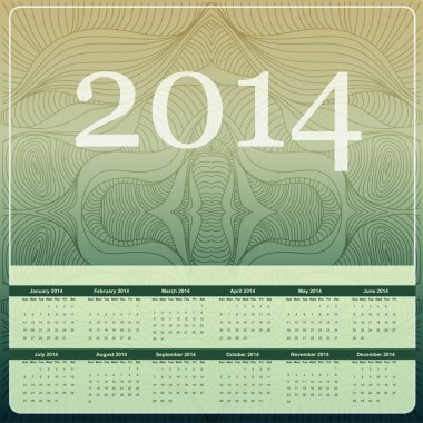 Takvim 2014. vektör.