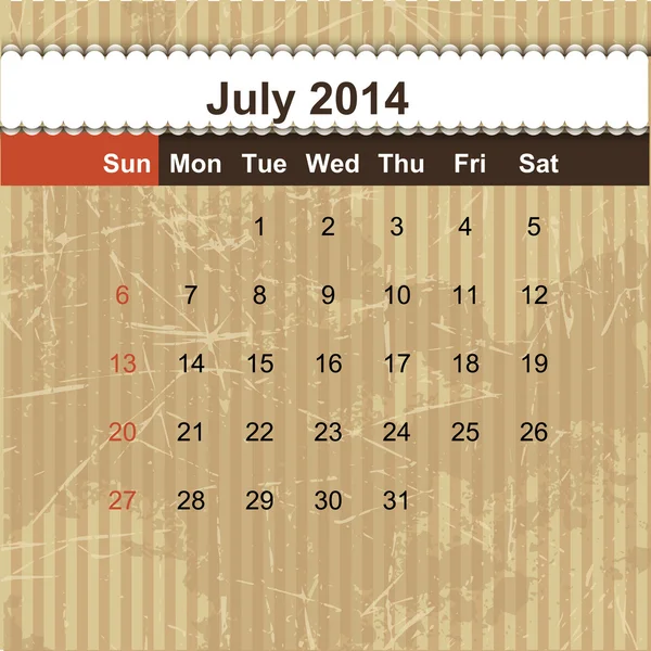 Ημερολόγιο για να προγραμματίσετε το 2014 μηνιαία — Διανυσματικό Αρχείο