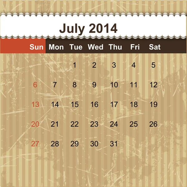 Calendar to schedule monthly 2014 — Stock Vector