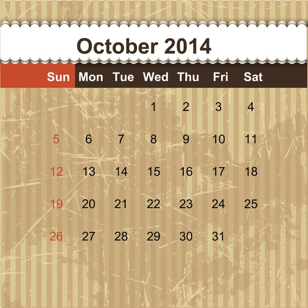 Calendar to schedule monthly 2014 — Stock Vector