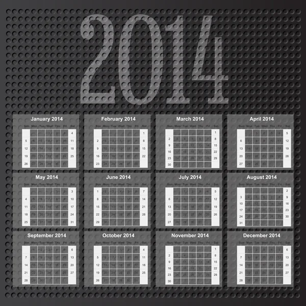 Calendrier 2014. Vecteur . — Image vectorielle