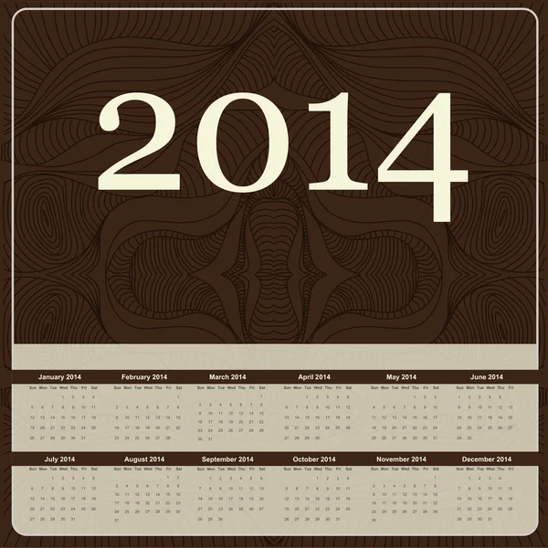 Ημερολόγιο του 2014. διάνυσμα. — Διανυσματικό Αρχείο