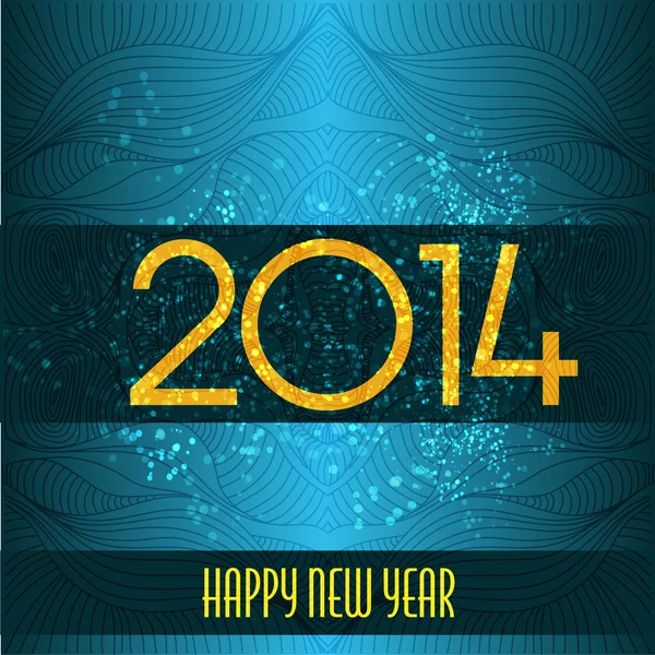 Frohes neues Jahr 2014 Grußkarten-Design. — Stockvektor