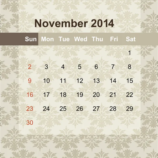 日历来安排每月 2014 — 图库矢量图片