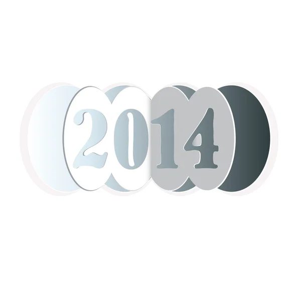 Felice anno nuovo 2014 disegno biglietto di auguri . — Vettoriale Stock