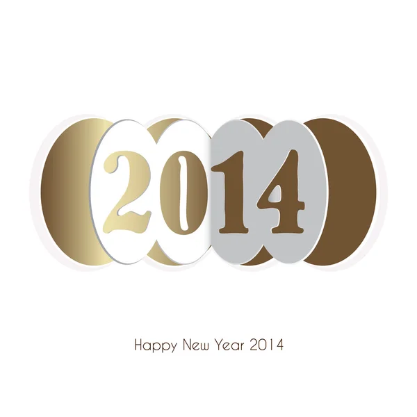 Happy new year 2014 greeting card design. — Stock Vector