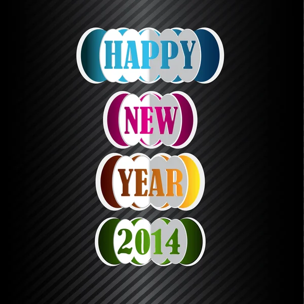 Happy new year 2014 greeting card design. — Stock Vector