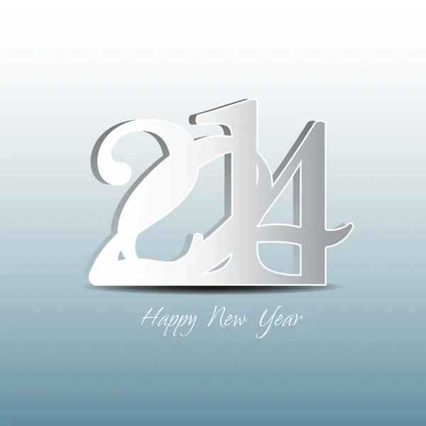 Happy new year 2014 greeting card design. — Stock Vector