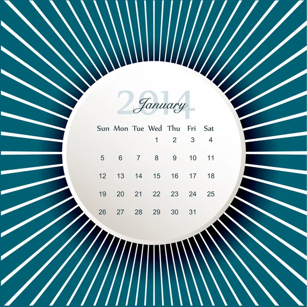 Calendario da programmare mensilmente 2014 — Vettoriale Stock