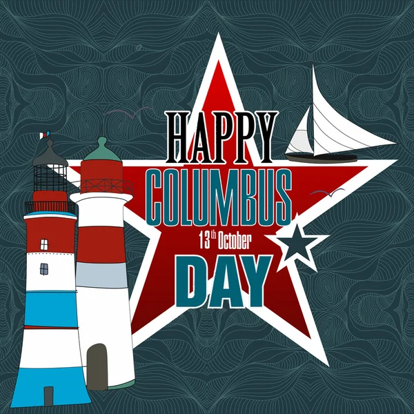 Joyeux Columbus Day américain — Image vectorielle