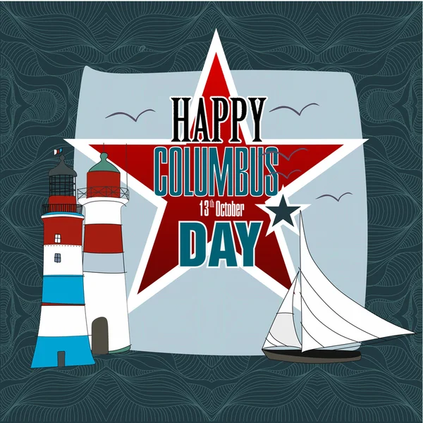 Joyeux Columbus Day américain — Image vectorielle