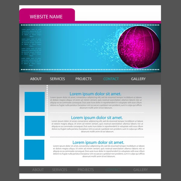 Website Template — Stock Vector